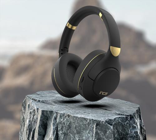 En ucuz INCA Ibk-503S Kablosuz 5.3 Bluetooth Hafıza Kart Destekli Kulak Üstü Kulaklık Bej SİYAH